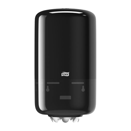 Tork 558008 Dispensador mini de alimentación central Elevation / Soporte de papel mecha compatible con el sistema M1 / Negro