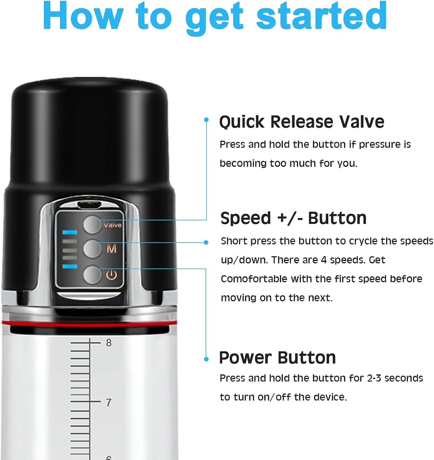 LOVENOTE Rechargeable Penis Vacuum Pump with 4 Suction Intensities for Men Longer Bigger Stronger Erection, Electric Male Enlargement Pump Automatic Growth Pump Adult Sex Toys, 12.3 Inch