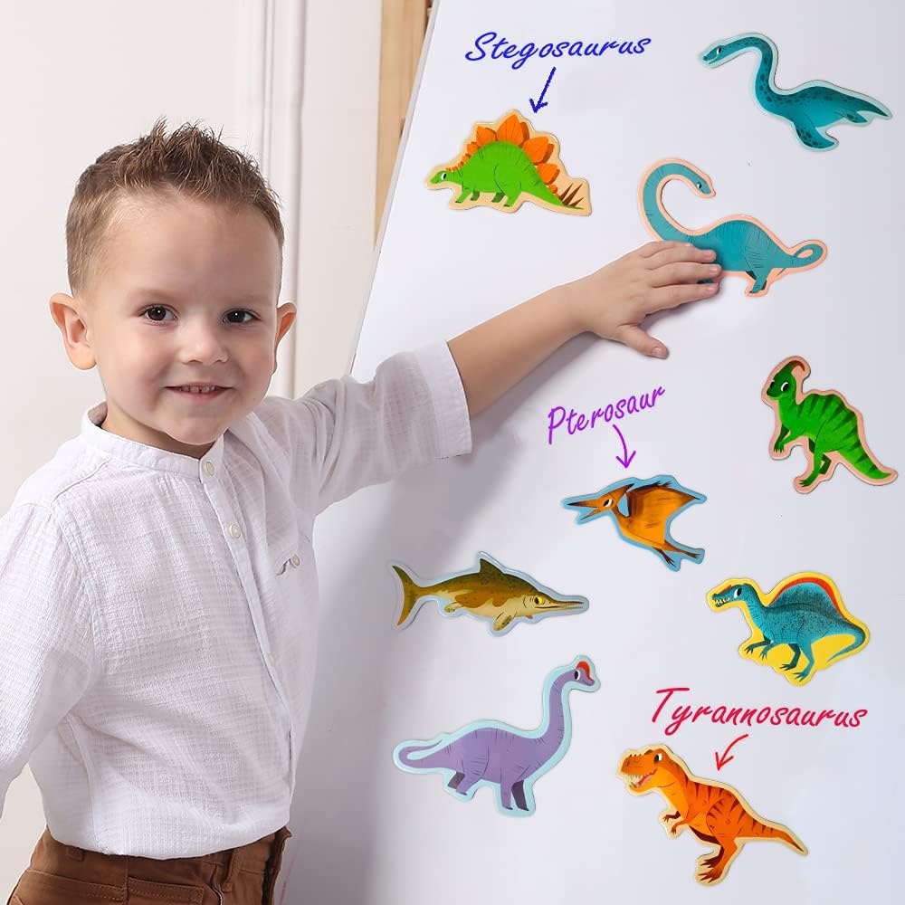 Dinosaur Magnets - Fridge Magnet for Kids -15 Large Fridge Magnets for Toddlers -Refrigerator Magnet for Children - Baby Magnetic Animal - Toddler Toys Magnetic Baby Toys