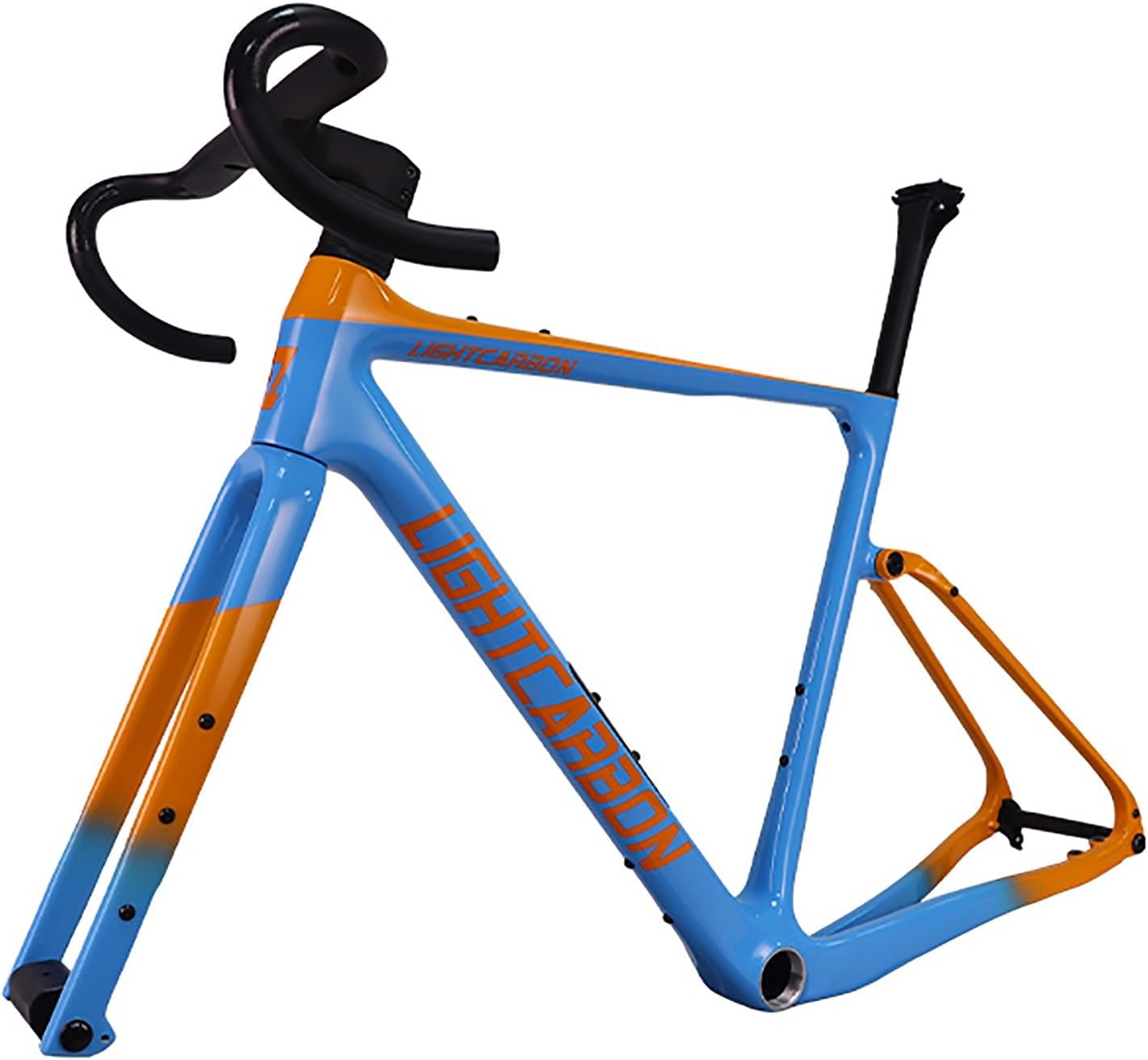 Carbon Fiber Racing Frame, Road Bike Frameset, Gravel Bike Frame, Bike Frame Carbon Fiber Trail Mountain Bike Frame, Frame Lightweight Internal Routing(Blue55cm,Handlebar38x10cm)