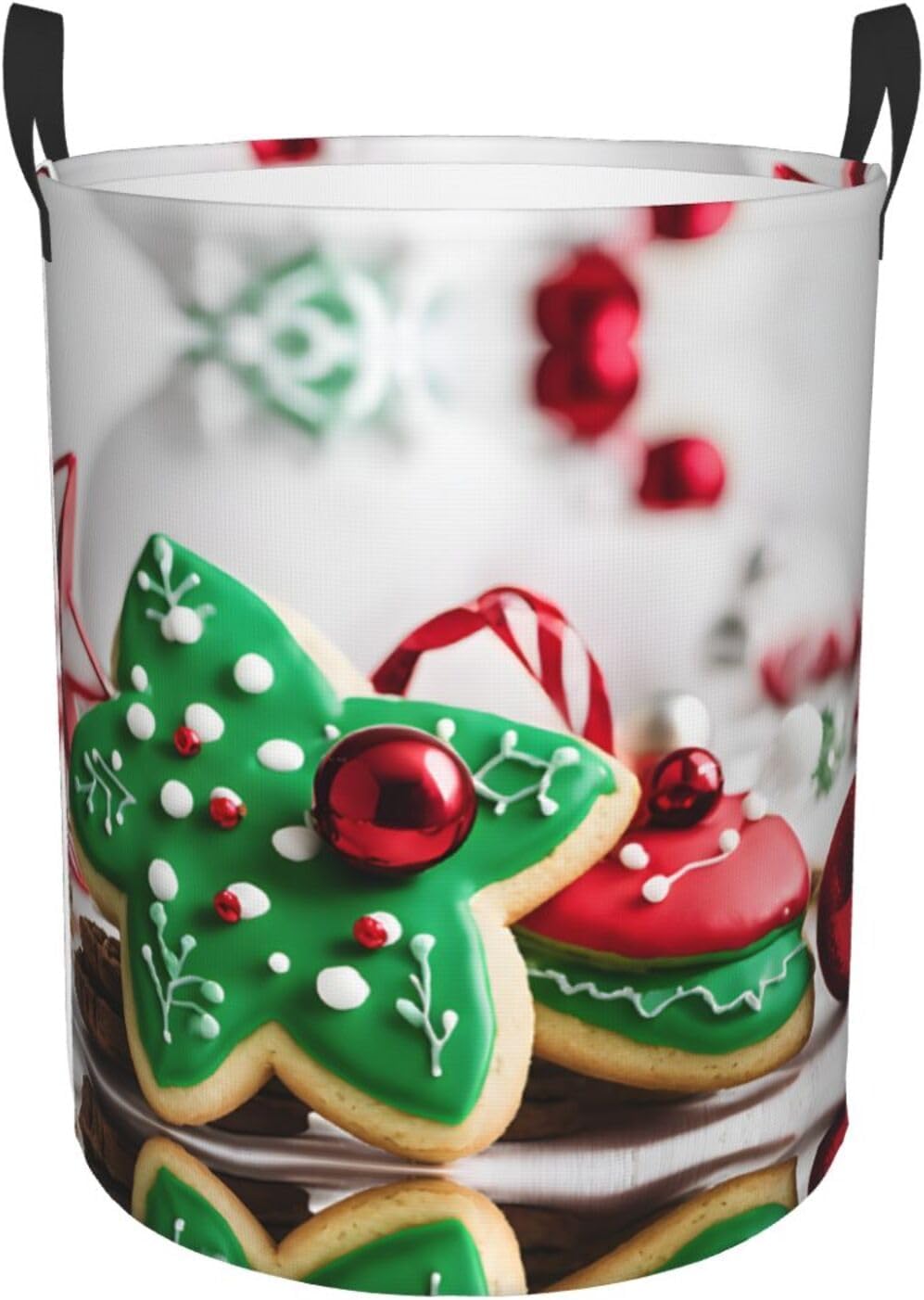 (Gingerbread Man Candy) Circular Hamper, Laundry Basket, Storage Baskets Foldable, Storing Toys, Clothes, Books