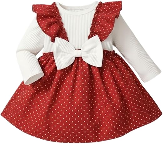 A.T.U.N. (ALL THINGS UBER NICE) Baby Girls Poly Silk Frock with Bow Straps & Ruffle Sleeves | Stylish Printed Winter Dress...
