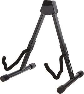 Amazon Basics Adjustable Folding Guitar Stand, Fully Assembled - For School Music Program, Concerts & Multiple Users
