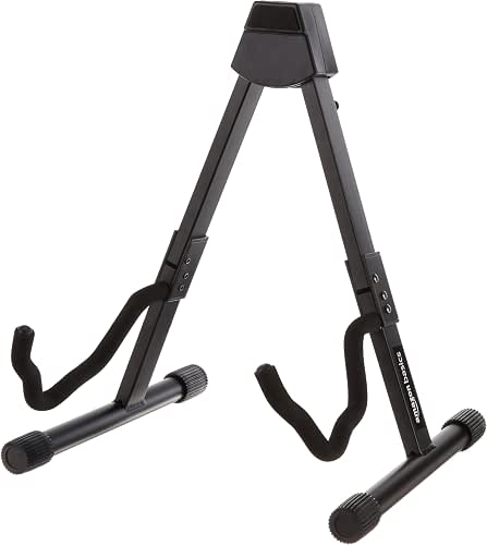 Amazon Basics Portable Adjustable Folding Guitar Stand for Electric and