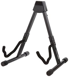 Amazon Basics Portable Adjustable Folding Guitar Stand for Electric and Acoustic Guitars A-shape Fully Assembled with Padded Foam