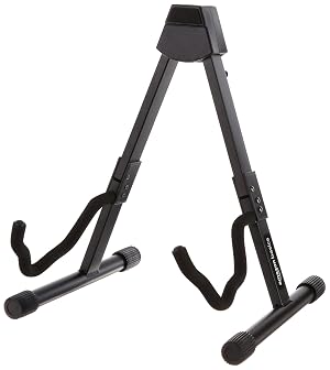 Amazon Basics Portable Adjustable Folding Guitar Stand for Electric and Acoustic Guitars A-shape Fully Assembled with Padded Foam