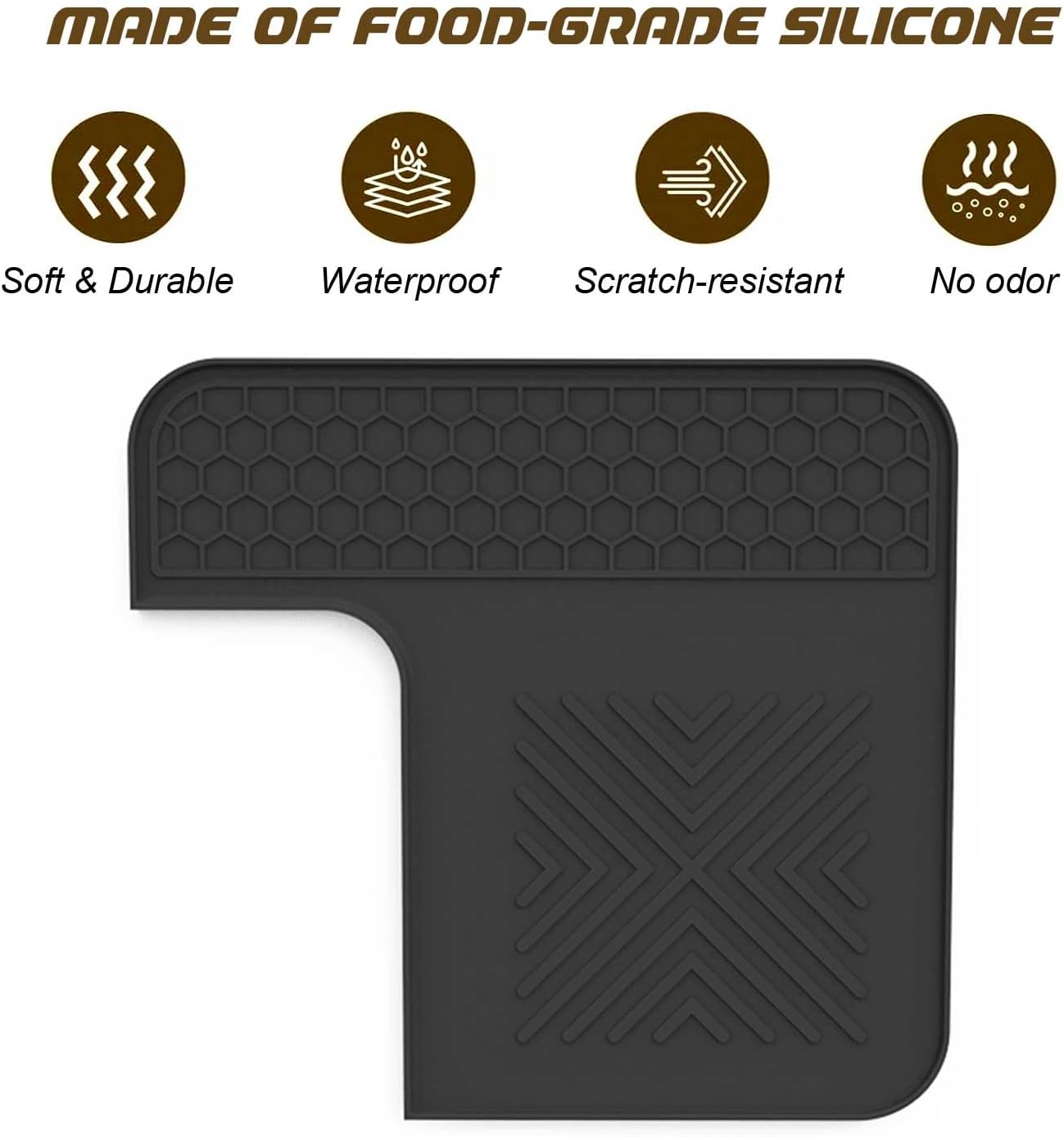 Tamping Mat Compatible with Ninja Luxe Espresso Coffee Machine ES601 & ES701, Espresso Tamper Mat, Food Grade Silicone Non-Slip, Waterproof Heat Resistan (Black)
