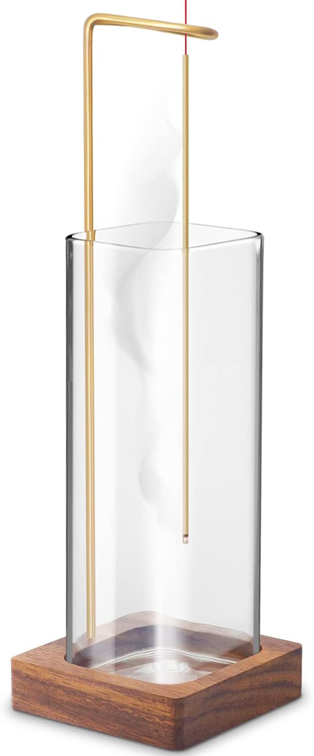 Poicbor Incense Holder for Sticks Anti-Ash Flying with Removable Glass Ash Catcher, Upgrade Wooden Mess-Free Incense Stick Burner Holder for Yoga Spa Madiation and Home Relaxation