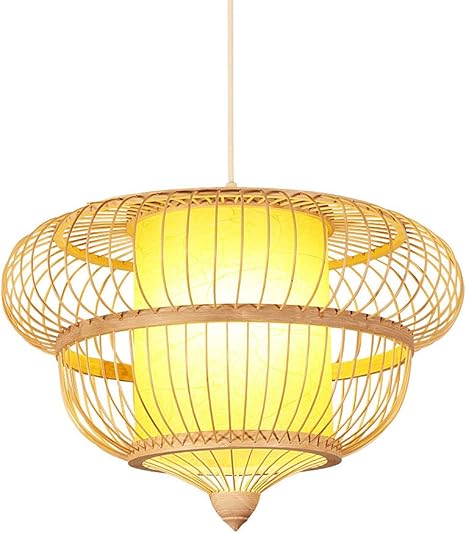LQZCXMF LQZCXMF Zwarte Bamboe Hanglamp Lantaarnkroonluchter In Retrostijl E26 Mid Century-lamp Rieten Rotan Lampenkappen Geweven Hanglamp Slaapkamer Woonkamer Café