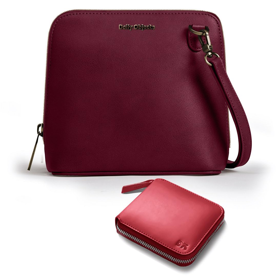 Trapeze Sling Crossbody Bag for Women and Latest Stylish Zip Wallet Purses for Women's, Girls | Durable Vegan Leather | Ladies Mobile Sling Bag | Zipper Closure | Made in India (Combo)-image-24