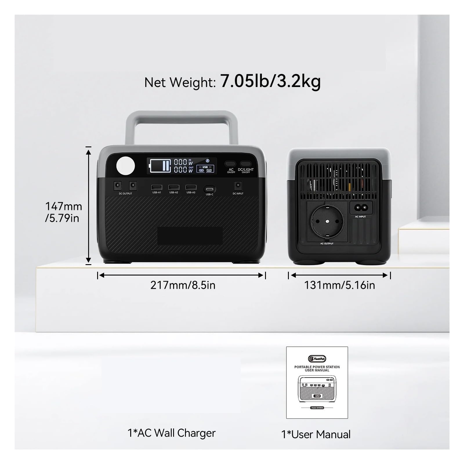 Stazione Di Ricarica Portatile BP030B Energia Solare Da 300 W Batteria LiFePO4 230,4 Wh Alimentatore Mobile Campeggio 2500 Durata Della Batteria Ultra-Lunga