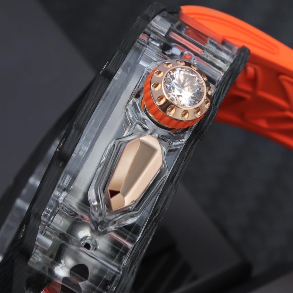 JDIME Carbon Fiber Clear Watch Case Mod Kit，For Apple Watch Ultra 2 49mm，Luxury Watch Strap+Carbon Fiber Watch Case，For Iwatch Series 9/8/7/6/5/4/SE 45mm 44mm Accessories