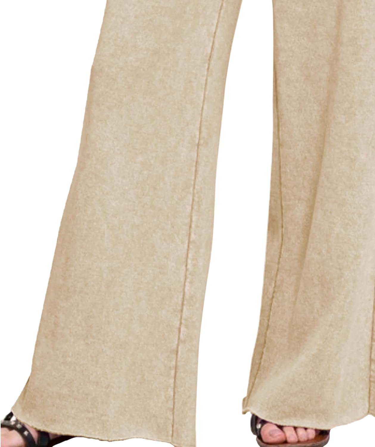 Ainangua Women Acid Wash Palazzo Sweatpants Casual High Waist Drawstring Wide Leg Pants Baggy Fleece Trousers with Pockets - Image 6