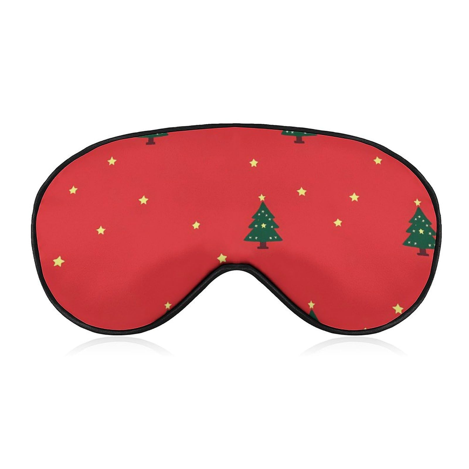 Green Christmas Tree with Stars Sleep Mask Eye Shade Cover Adjustable Strap for Travel Lunch Break Women Men