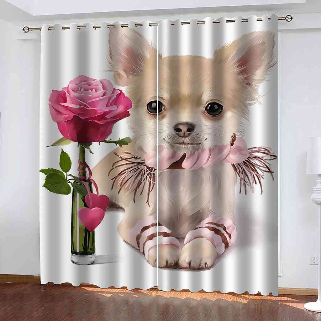 Rideaux occultants d'enfant 3D chiot 200x214 cm occultation thermique