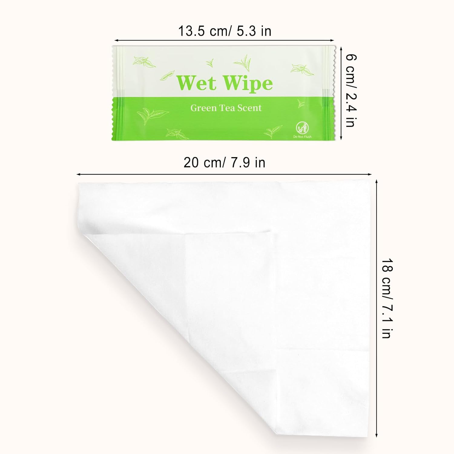 Hand Wipes Travel Size, 500 Pcs Individually Wrapped Wet Wipe Napkins for Wedding, Barbecue, Restaurant, Green Tea Scent