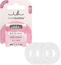 Invisibobble Original Hair Bands Crystal Clear I Spiral Elastics for Girls and Ladies I Strong Hold and Respectful Hair I Anti Hair Breakage I Pack of 3