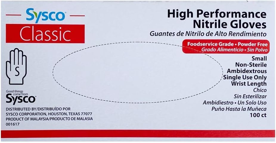 Amazon.com: SYSCO Classic HIGH Performance Blue Nitrile Gloves Size ...