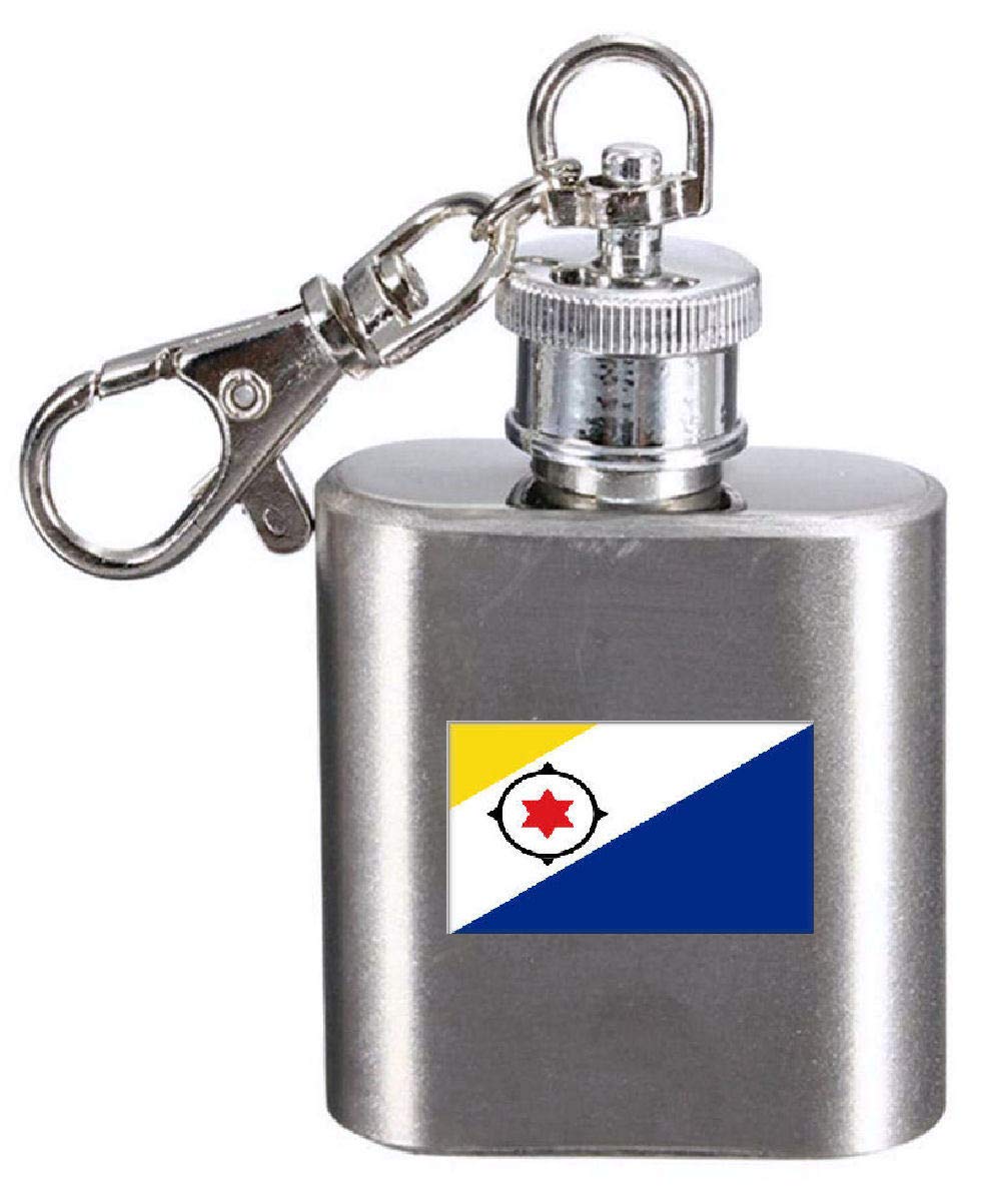 Porte-clés flasque gravé drapeau Bonaire petit flacon étanche portable