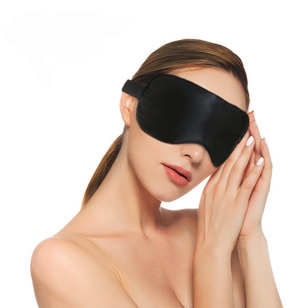 DQMENDQMEN Sleep Mask, Eye Mask 100% Pure Natural Silk 100% Block the Lights - Sleep on a Plane, Car, Work