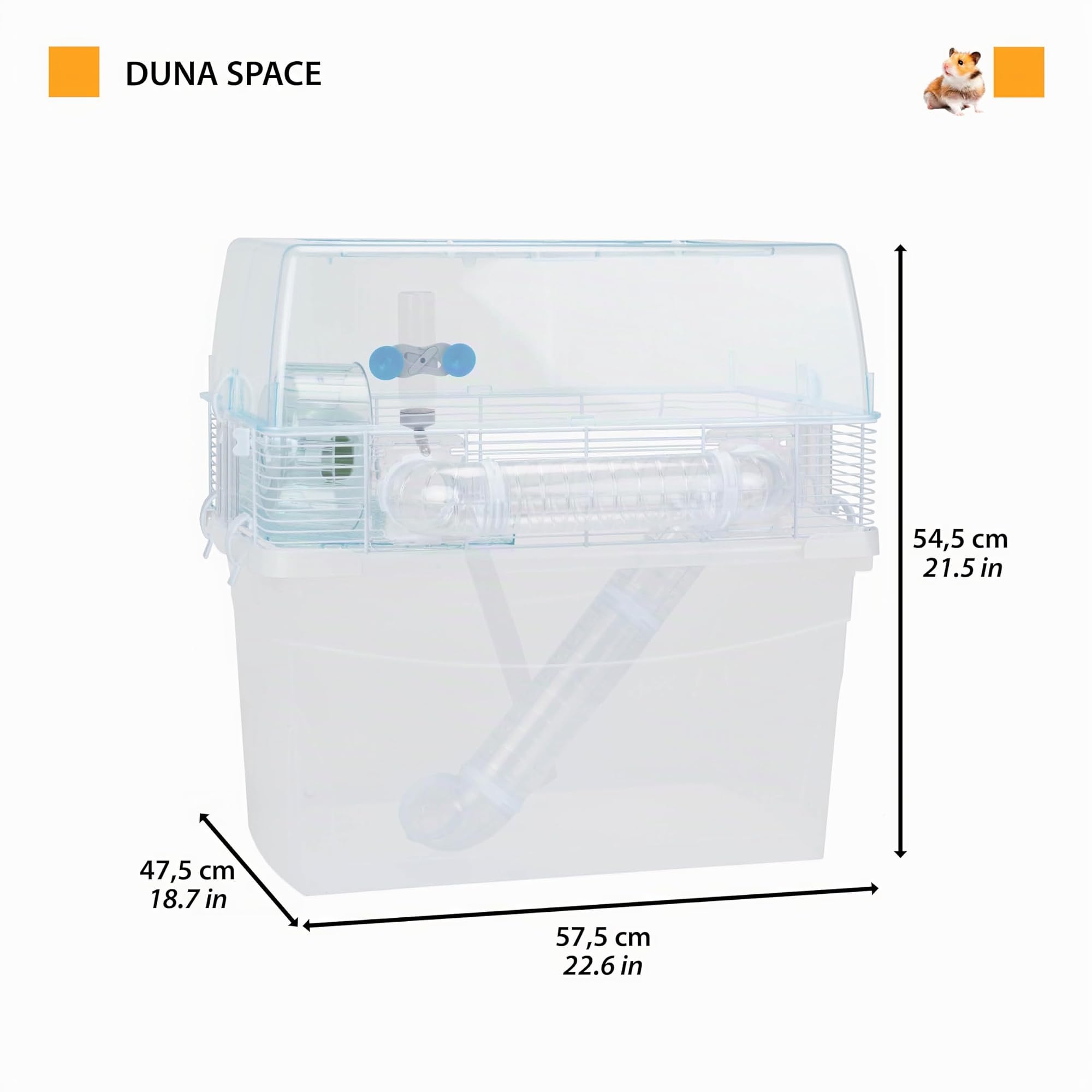 Ferplast Gabbia per Criceti DUNA SPACE Gabbietta con Fondo ampio, Accessori inclusi, 57,5 x 47,5 x h 54,5 cm