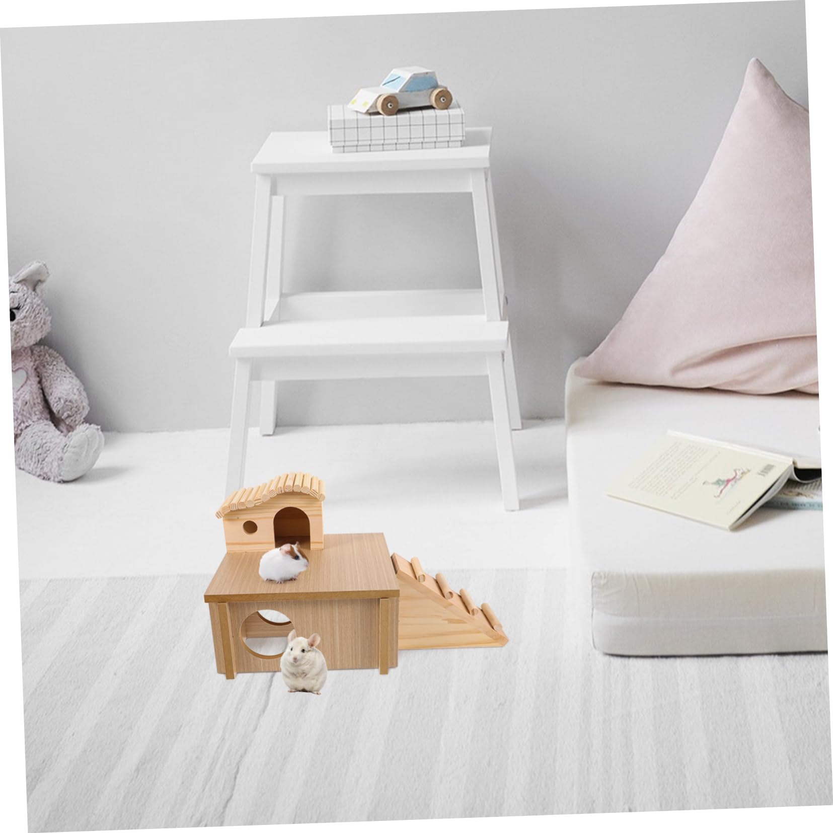 DOITOOL Bois Échelle Maison de Cachette pour Hamster, 1 Set