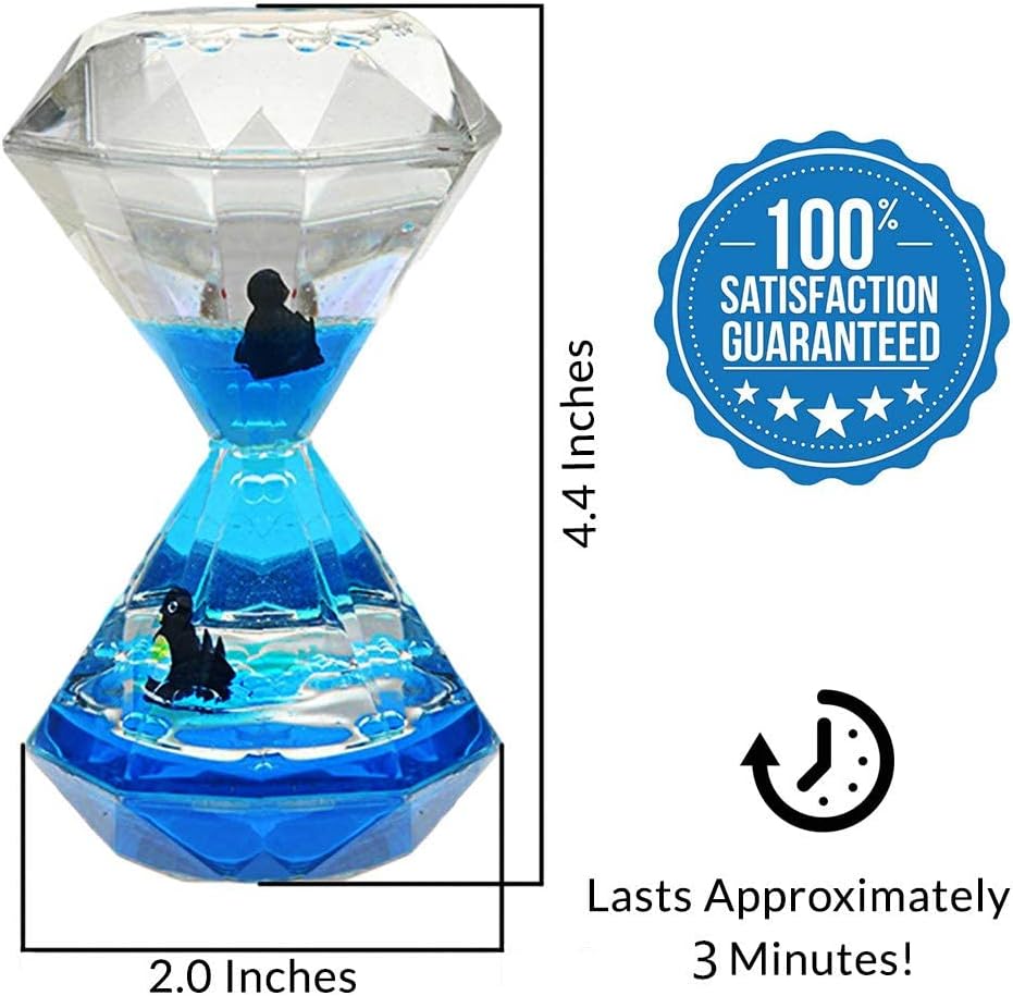 YUE MOTION Liquid Motion Bubbler Timer for Sensory Toys, Fidget Toy, Children Activity, Calm Relaxing Desk Toys, Anxiety Toys, Autism Toys, ADHD Fidget Toys, Assorted Colors, Pack of 3(Style#1)