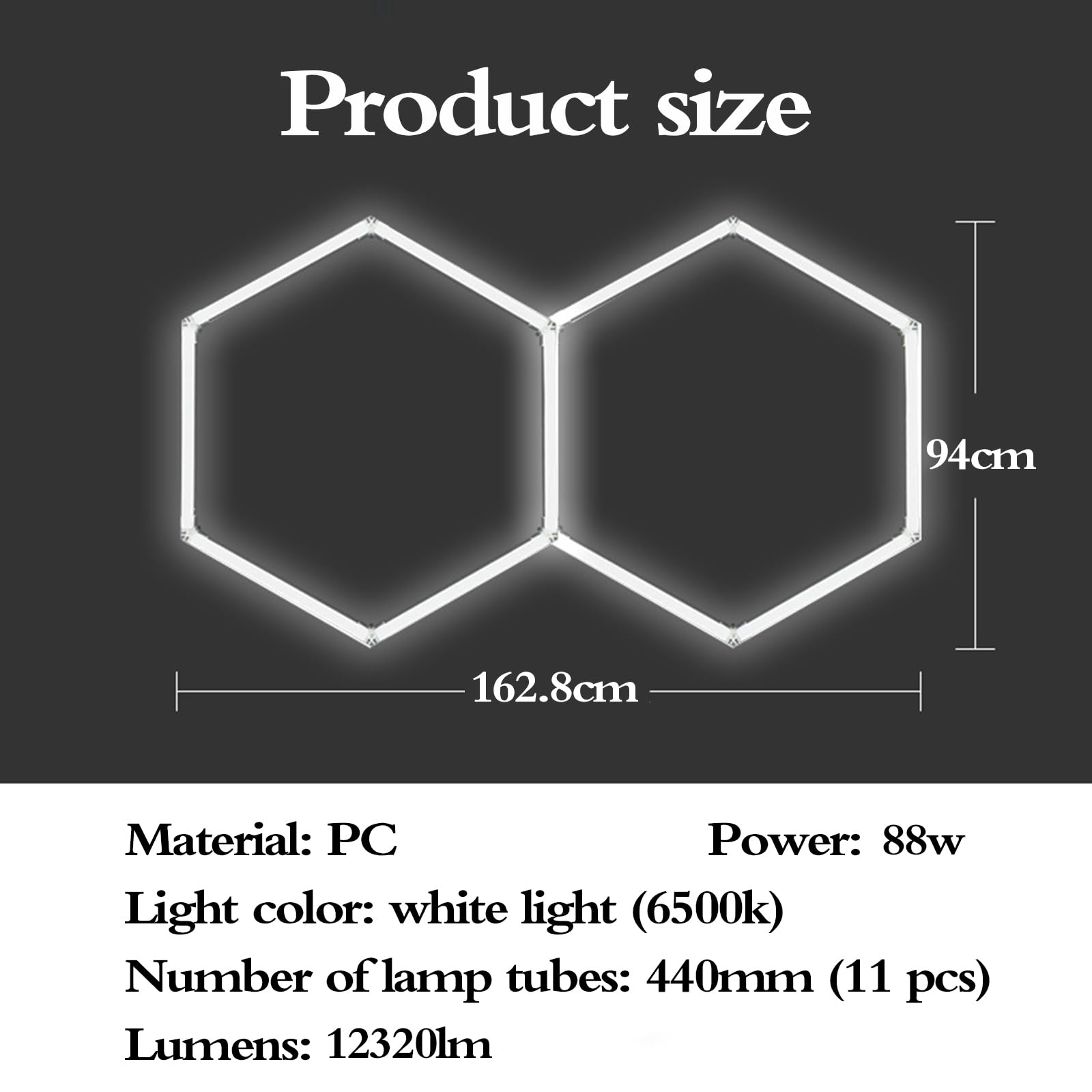 Oświetlenie sufitowe LED, nowoczesne sześciokątne oświetlenie garażowe LED, oświetlenie panelu garażowego RGB, łatwa instalacja, odpowiednie do salonu, magazynu, piwnicy