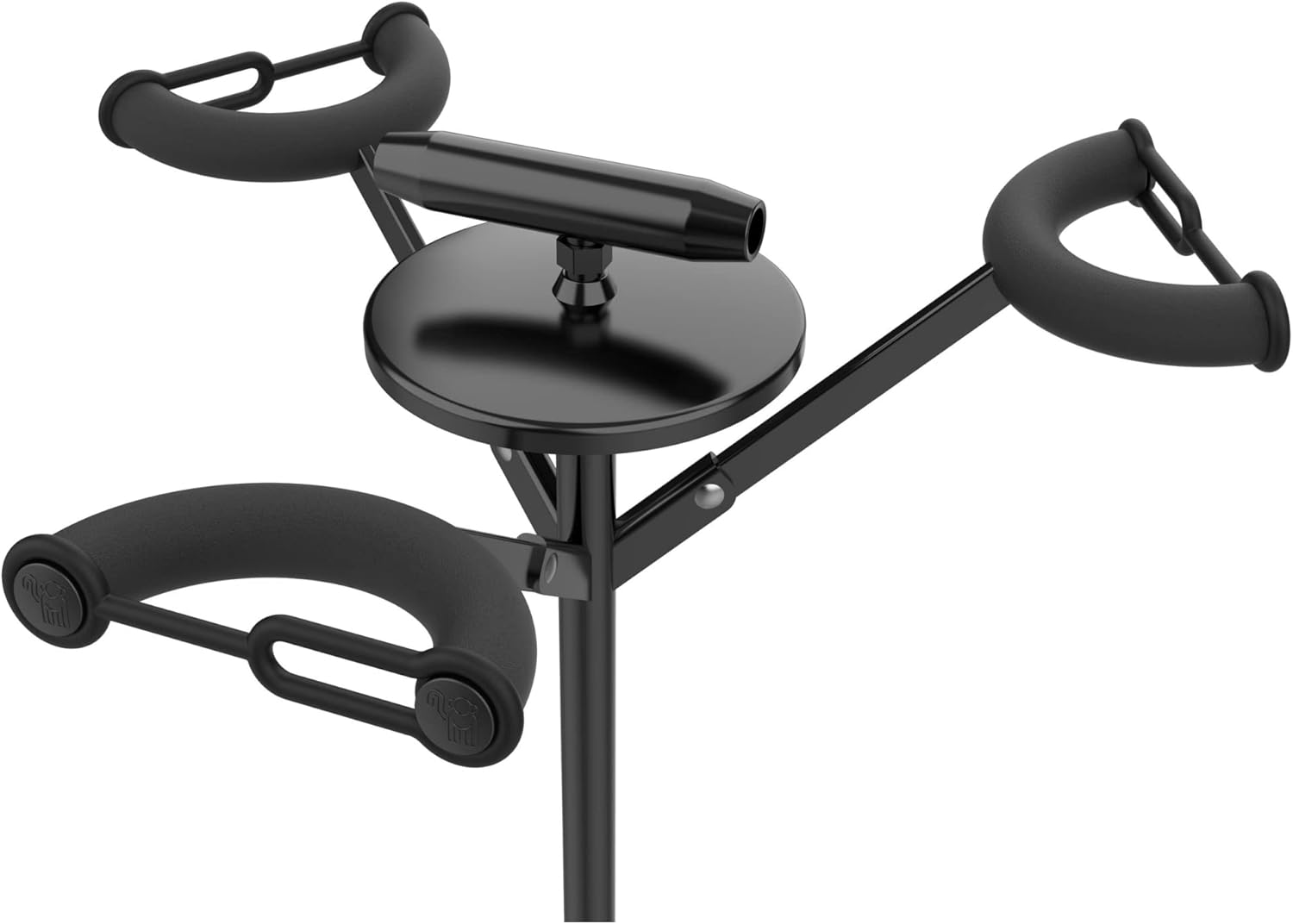 Close-up of the top section of the MONKEY LOOP Triple Prime guitar stand with neck supports
