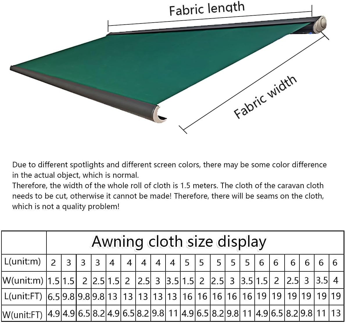 Retractable Awning Replacement Fabric Sunsetter Guinea Ubuy