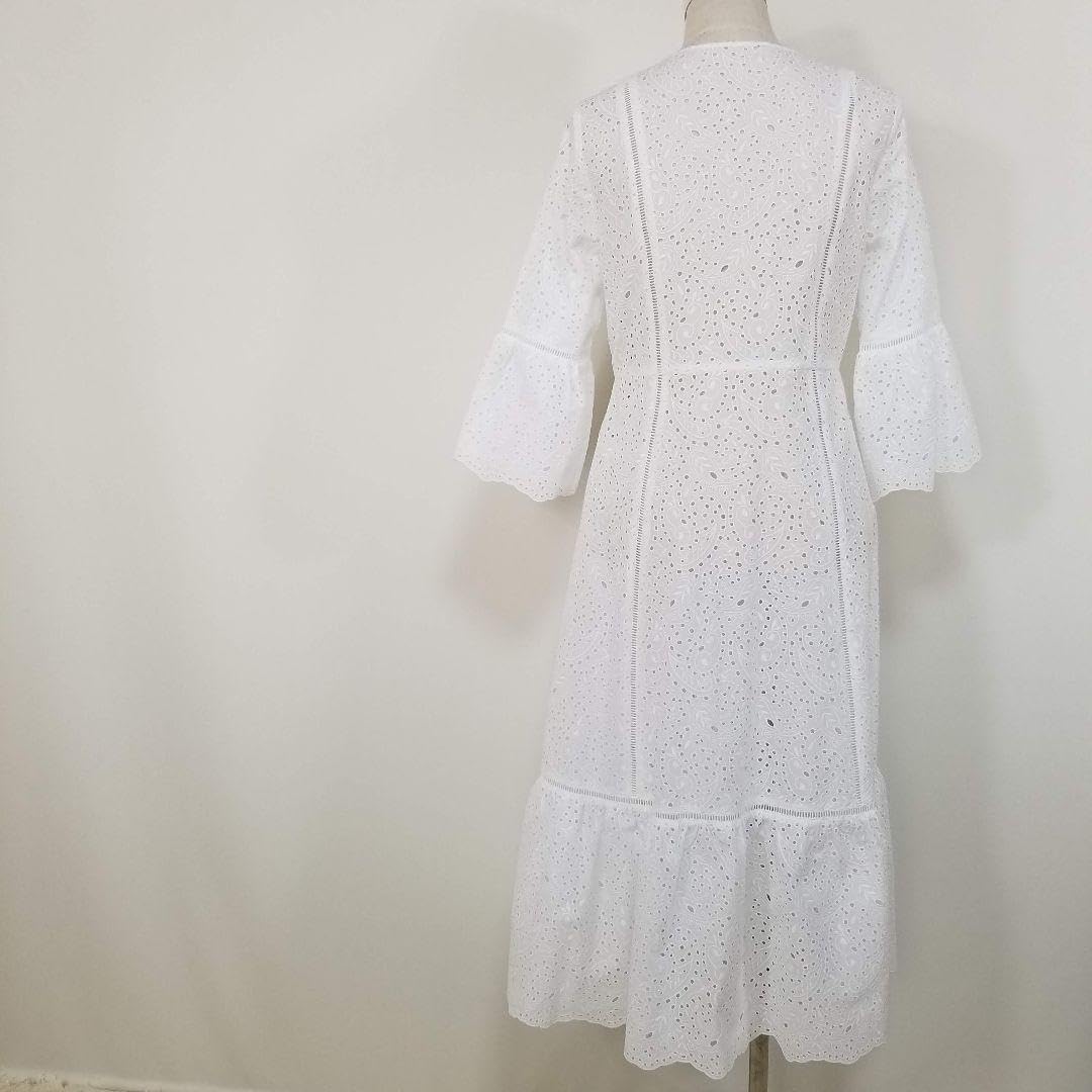 Amazon.co.jp: アナイANAYI高級総カットワークレースロングワンピース  