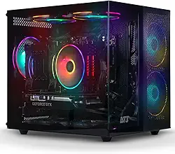 Gabinete Gamer DT3 HyperFlow, super compacto, tipo aquário em vidro temperado, Refrigeração Otimizada; M-ATX/Mini-ITX