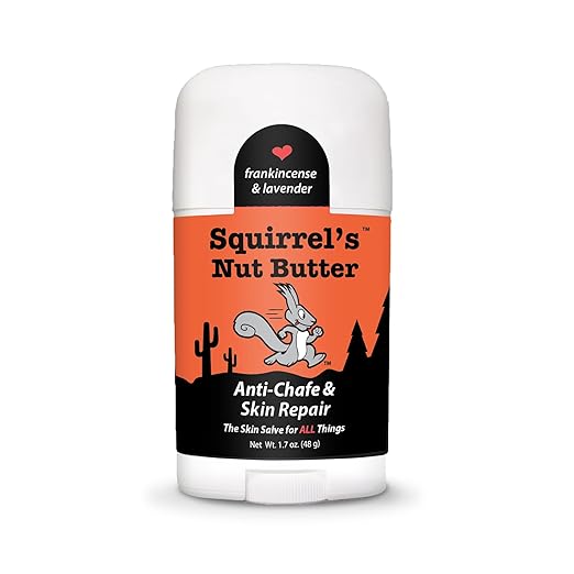 Squirrel's Nut Butter Anti Chafe Stick w/Frankincense & Lavender | All Natural Chafe Prevention & Skin Care for Athletes, Runners & Adventurers | Thighs, Arms, Pack Straps & More | 1.7 oz