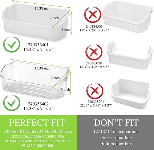 Miniatura 3 de UPGRADE 240356401 - Contenedor de repuesto para puerta de refrigerador, compatible con Frigidaire FRS6HR5JW0, FFHS2622MBMA, FFHS2611LWHA,