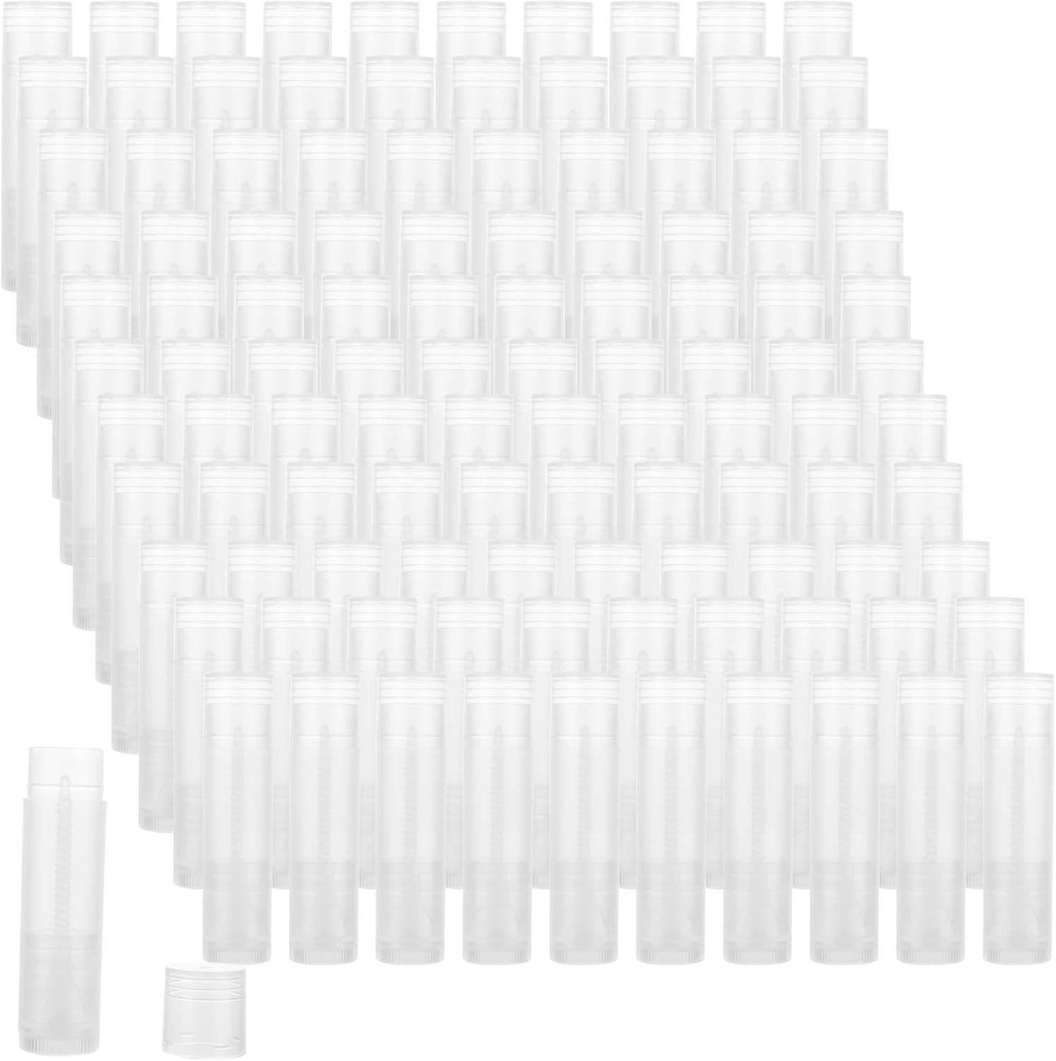 Acrux7 200PCS Lip Balm Tubes with Caps, Clear Lip Balm Tubes Empty Lip Balm Tubes Empty Bulk for DIY Lipstick Homemade 3/16 Oz (5.5 ml)
