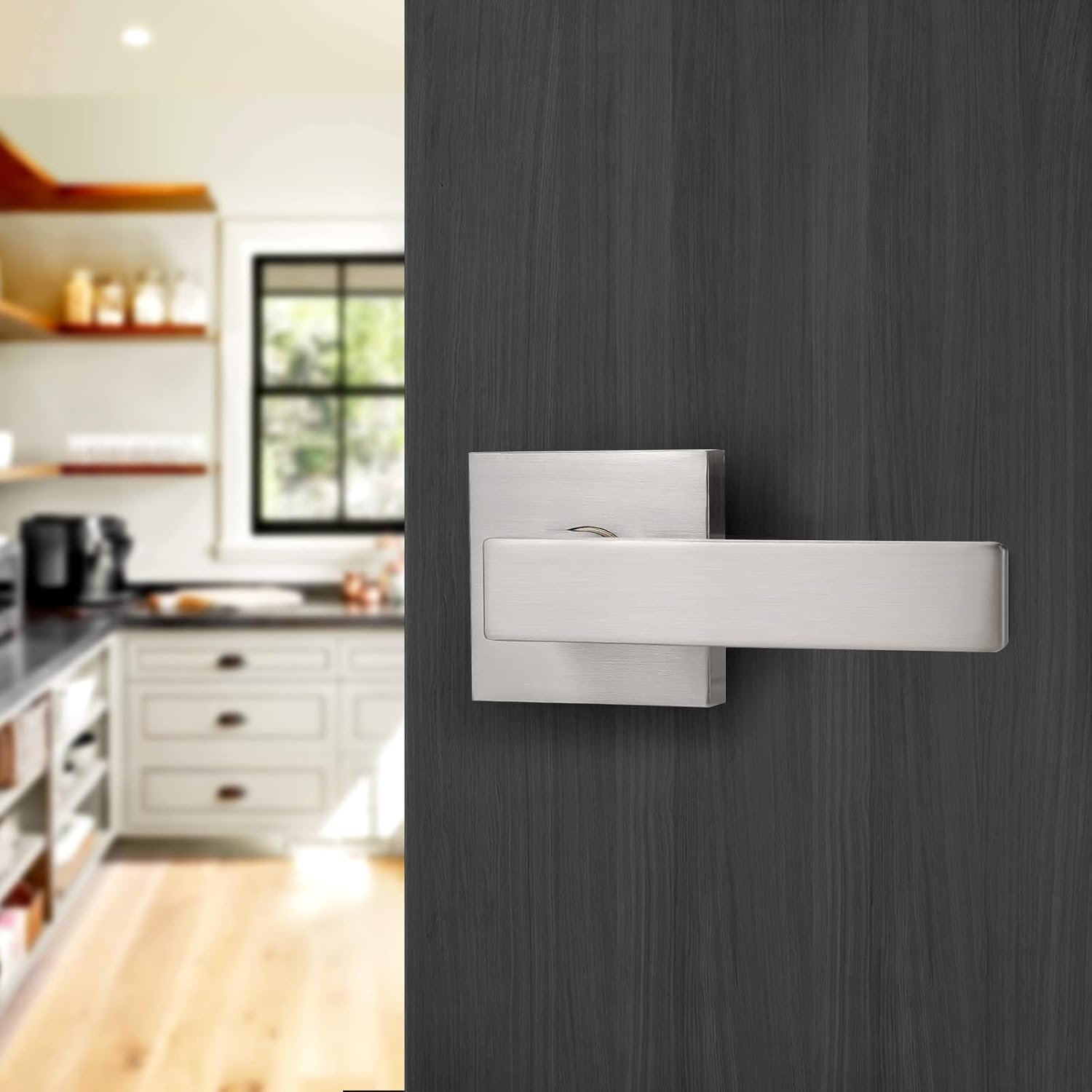 Probrico 10 Pack Privacy Door Levers and (10 Pack) Dummy Door Levers Bundle, Satin Nickel Interior Door Handles for Bath/Bed and Hall/Closet,Heavy Duty