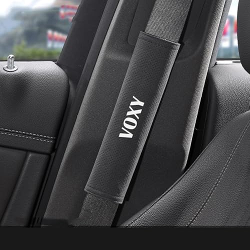 ヴォクシー80系 90系 シートベルトパッド シートベルトカバー シートベルトショルダー スエード素材 マジックテープ取り付け 専属ロゴ付き 2個セット (ブラック)