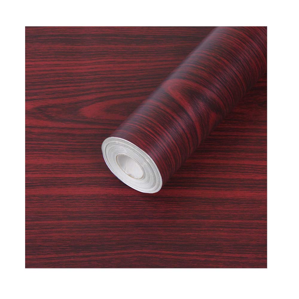 LovingWay Red Wood Grain Shelf and Drawer Liner 17.7x177 Inch Easy-to-Install Furniture Covering Paper for Notebook Computer Desk Storage Chests