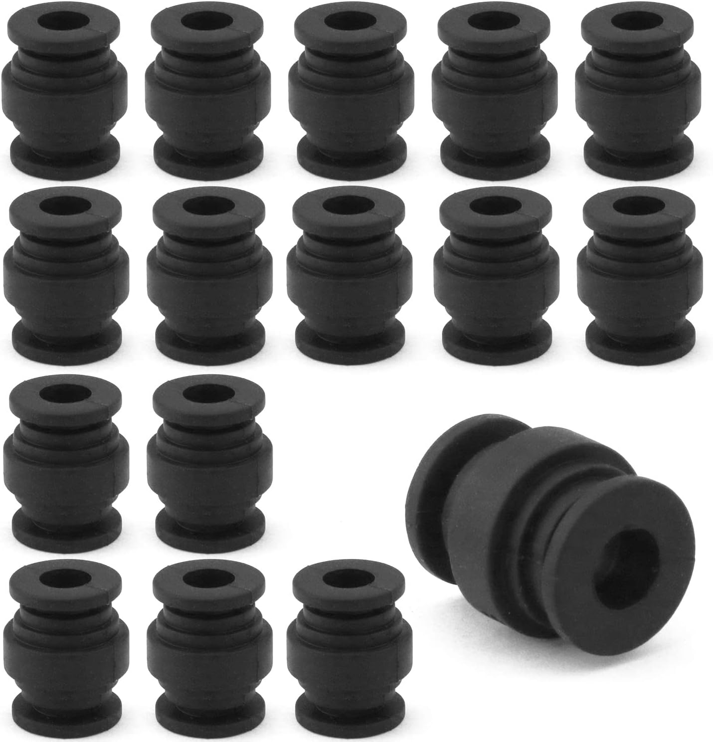 DGHAOP 16pcs Shock Damping Rubber Balls Black Silicone