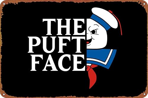 The Puft Face Movie Poster Wall Decor Sign - 12x8 Inch Metal Sign Wall Decor Sign,cave,bar,club,home Wall Art Metal Tin Sign Halloween Decor Sign