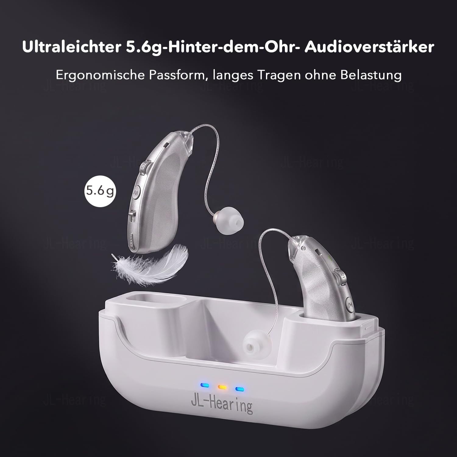 Tonverstärker mit LED-Leistungsanzeige, wiederaufladbar oder für Senioren im Ohr, Tonverstärker mit Geräuschunterdrückung