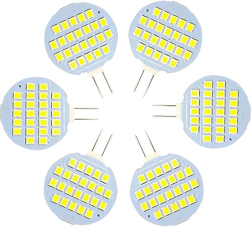 G4 24-2835 SMD LED Bombilla Lámpara Super Brillante Blanco Frío Rv Cámper Gabinete Cámper Luz CADC12v-24v Paquete de 6