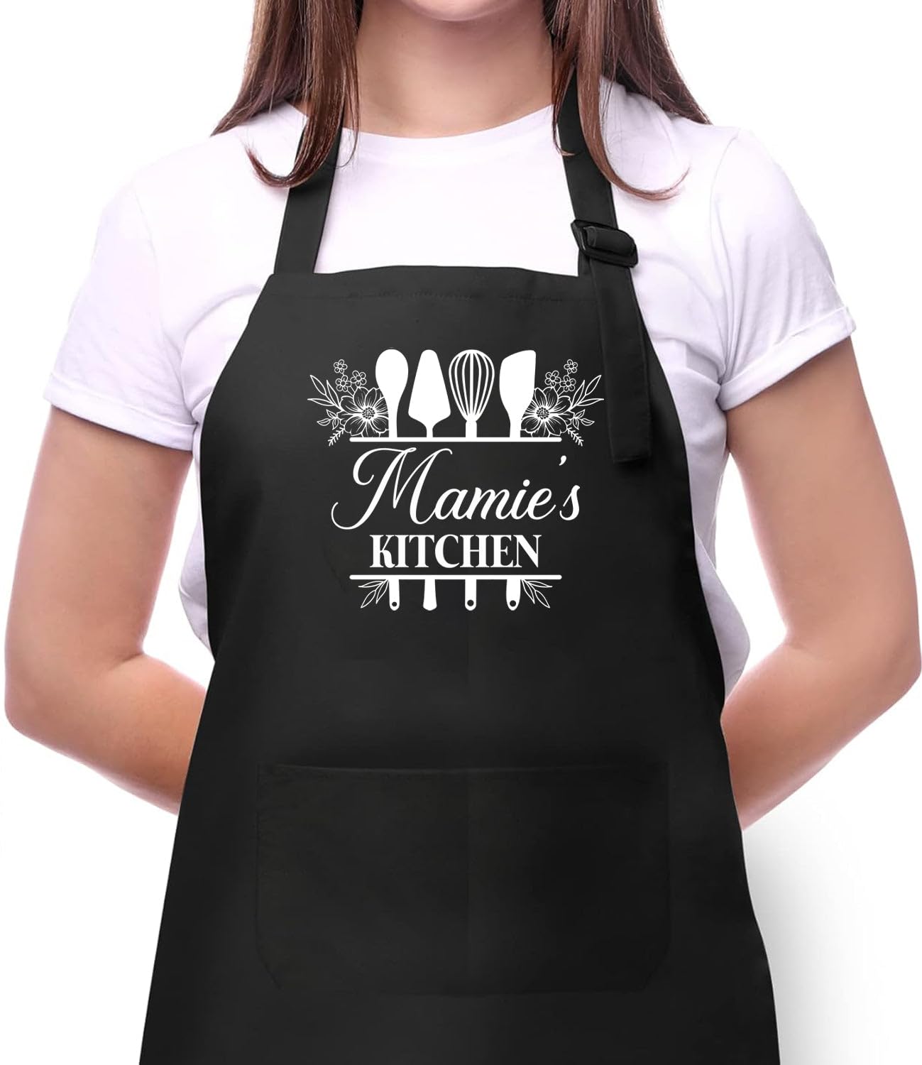 Tablier De Cuisine Personnalisable Pour Femme - Cadeau Original Maman, Amie, Soeur - Taille 65x75 Cm - Coton épais, Poche Avant - Idéal Noël, Anniversaire, Fête Des Mères - 12