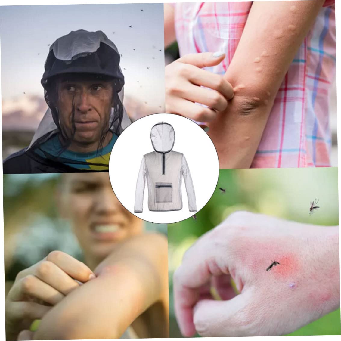 Zanzariera, Tuta antizanzare con cappuccio Rete antizanzare Maglia estiva Protezione dagli insetti Abbigliamento Traspirante Anti-insetti Leggera Protezione per la pesca Campeggio all'ape