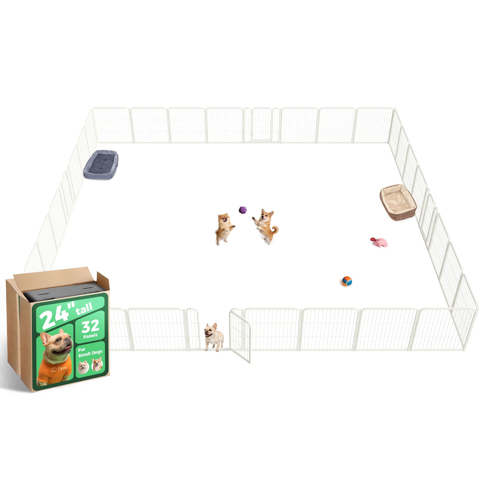 FXW Homeplus Indoor Dog Playpen, 24" H, 32 Panels, for Puppies &amp; Small Dogs