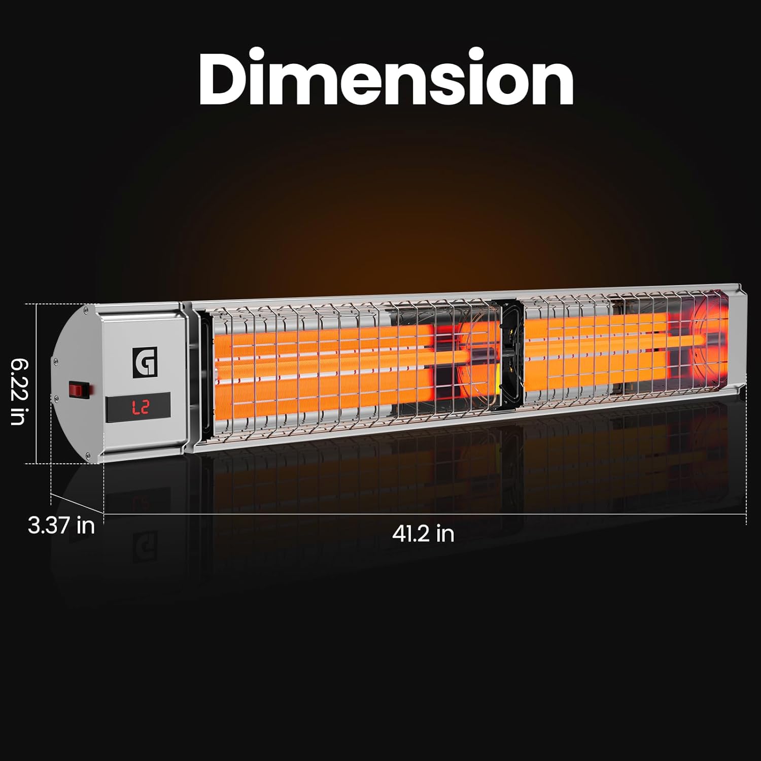 review Electric Patio Heater - Wall Mounted, Dual Heating Modes, IP55 Waterproof, Remote Control, 24hr Timer, Efficient 10,260 BTU Output for Outdoor, Backyard, Garage Use