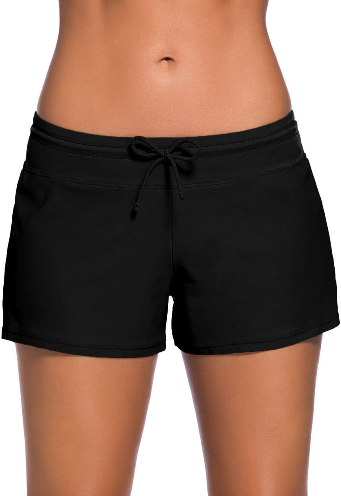 Womens 3" Waistband Swimsuit Bottom Boy Shorts Swimming Panty(Available in Plus)