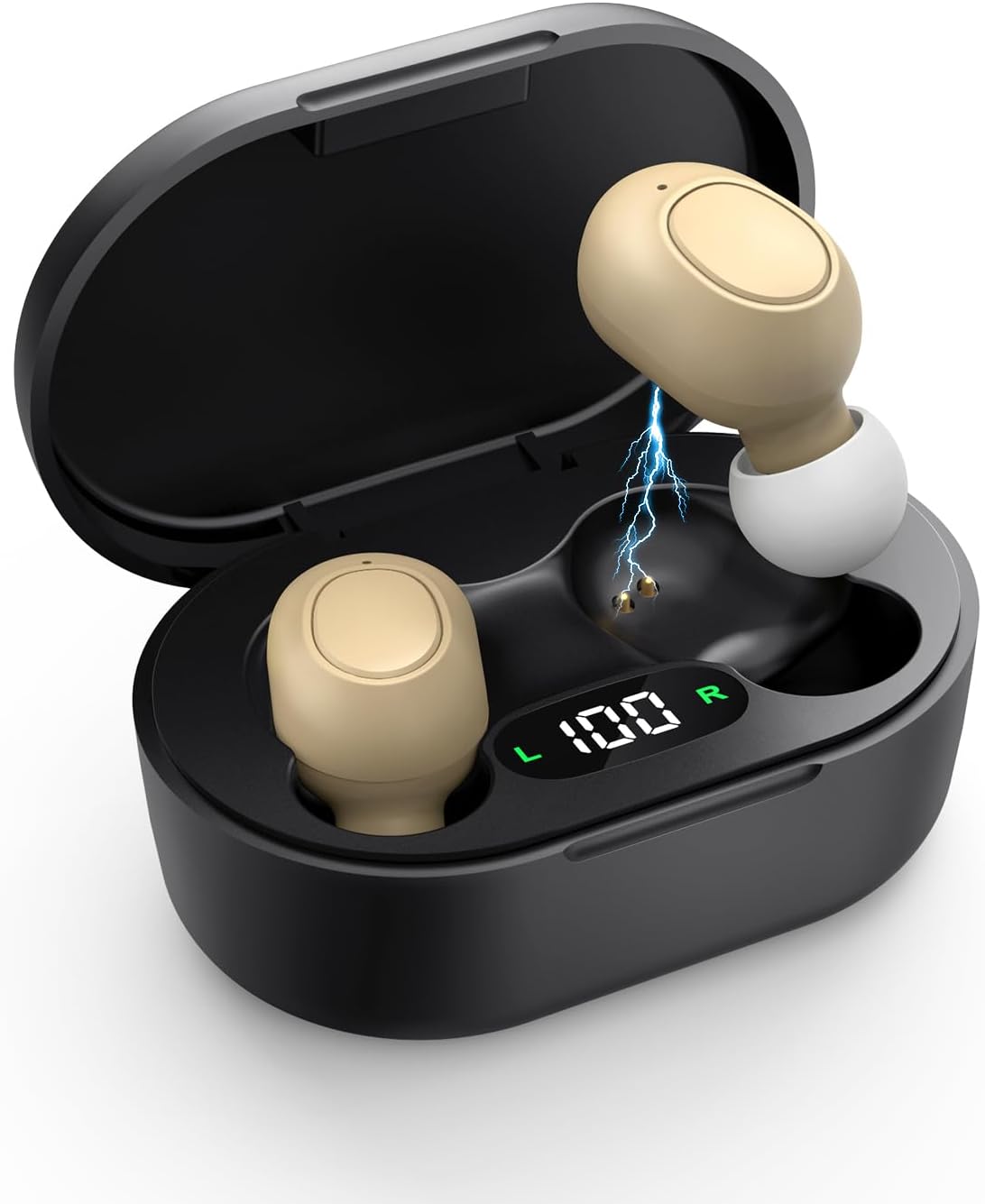 Hearing Aids for Seniors - Hearing Aid Rechargeable for Hearing Loss with Intelligent Noise Reduction,Invisible Audien Hearing Amplifier with Volume Control and Portable Charging Case