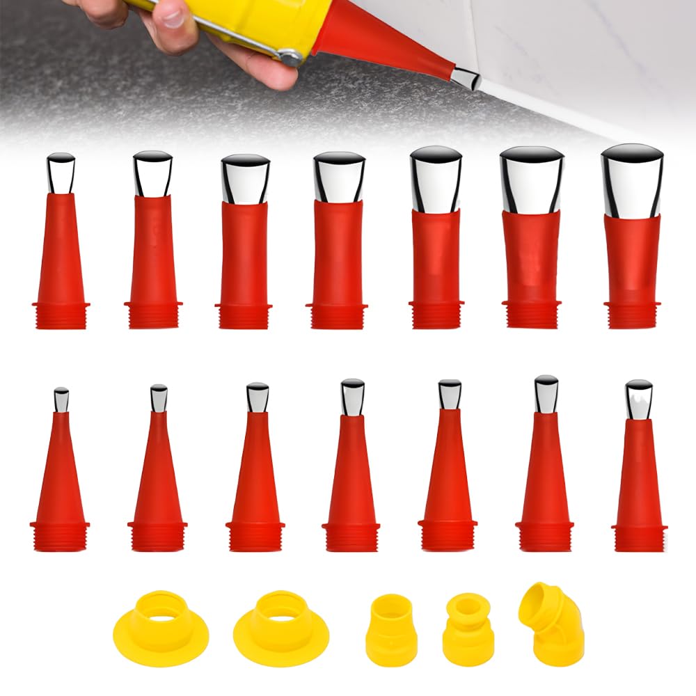 Ruayia Silikon Düsen Kit 22-teilig - Universal Für Dichtungskartuschen | Verschiedene Aufsatzgrößen