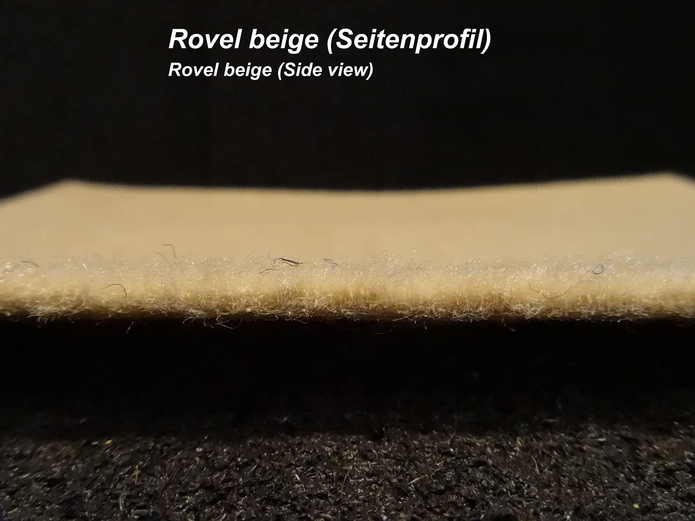 Meterware Autoteppich (Auskleide-Teppich für Fahrzeugboden, Kofferraum, etc) Rovel beige, Zuschnitt (2m breit / 2m lang)